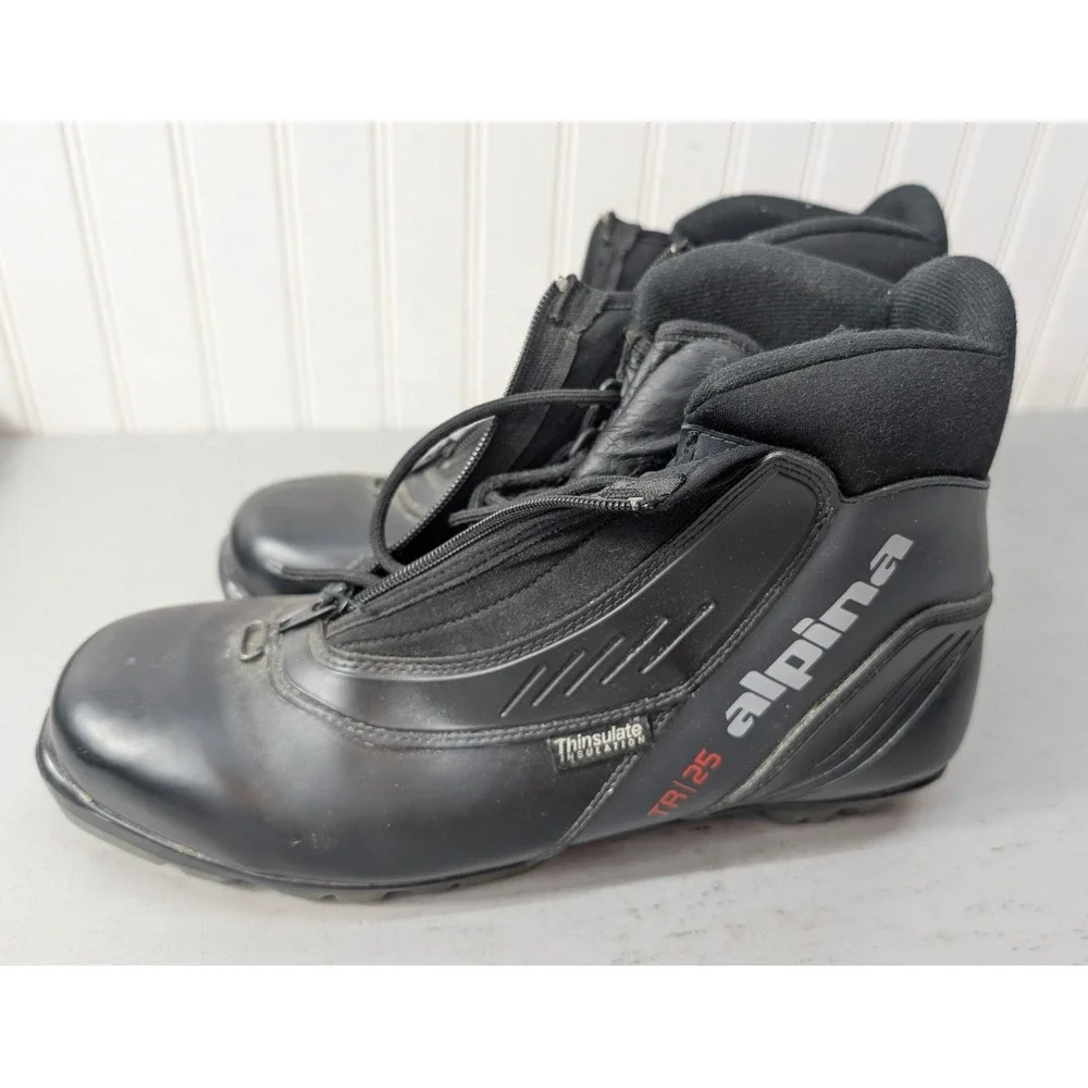 Alpina TR25 Thinsulate‎ Cross Country Ski Boots Black NNN Men's Size 11 Touring